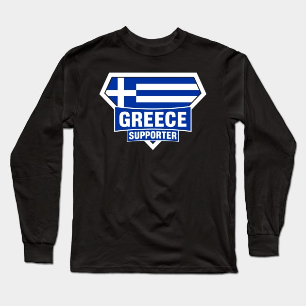 Greece Super Flag Supporter Long Sleeve T-Shirt by ASUPERSTORE